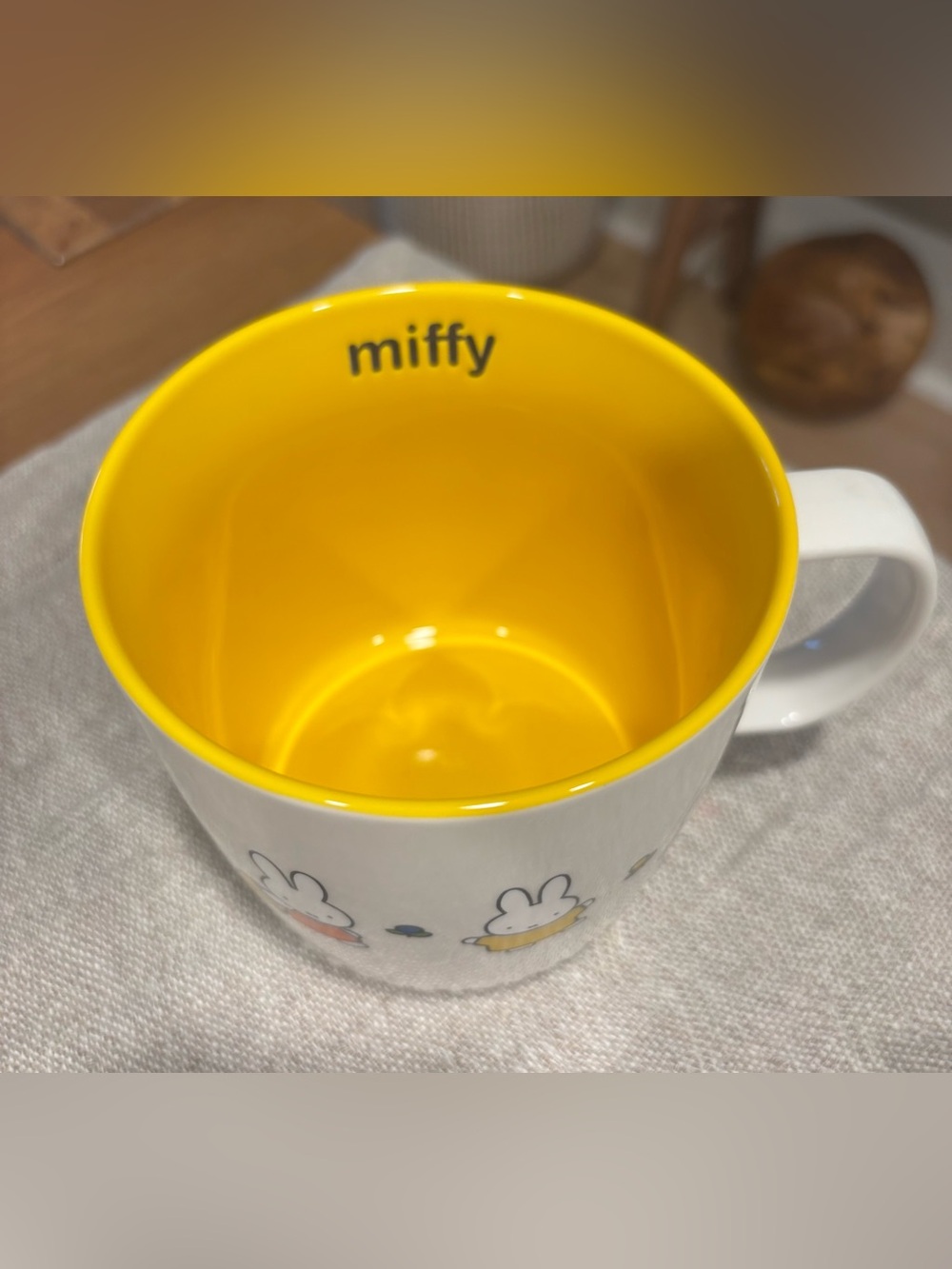 miffy White Ceramic Mug with Yellow Interior and Colorful Characters - Picture 2 of 5